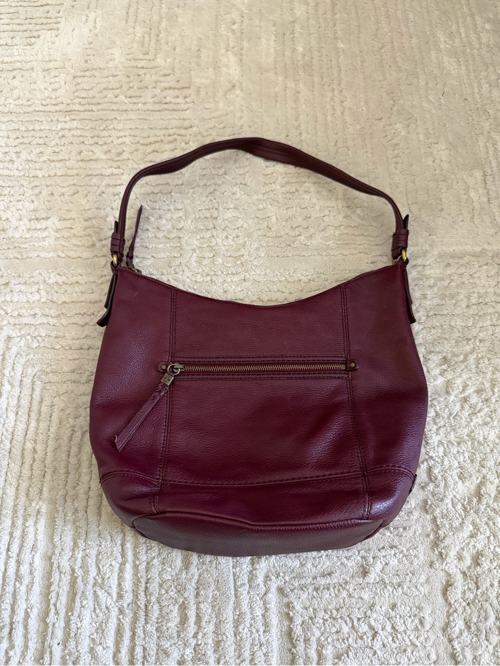 The Sak burgundy leather hobo bag